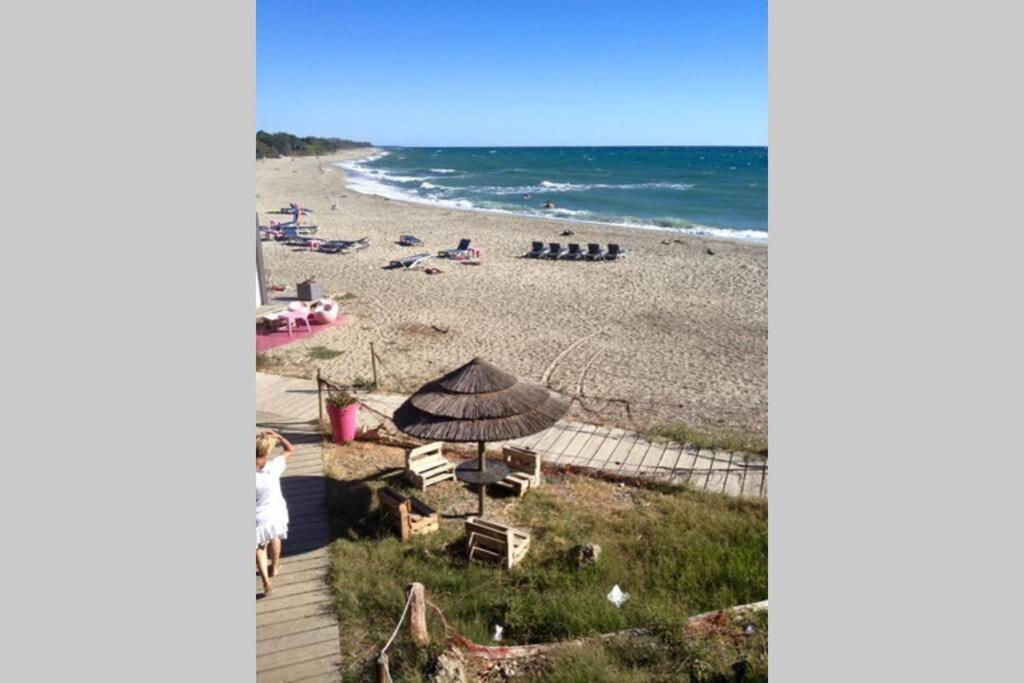 Marine De Bravone T2 Terrasse Front De Mer - Plage Pieds Dans L'Eau - Clim - Piscine - Wifi Linguizzetta المظهر الخارجي الصورة